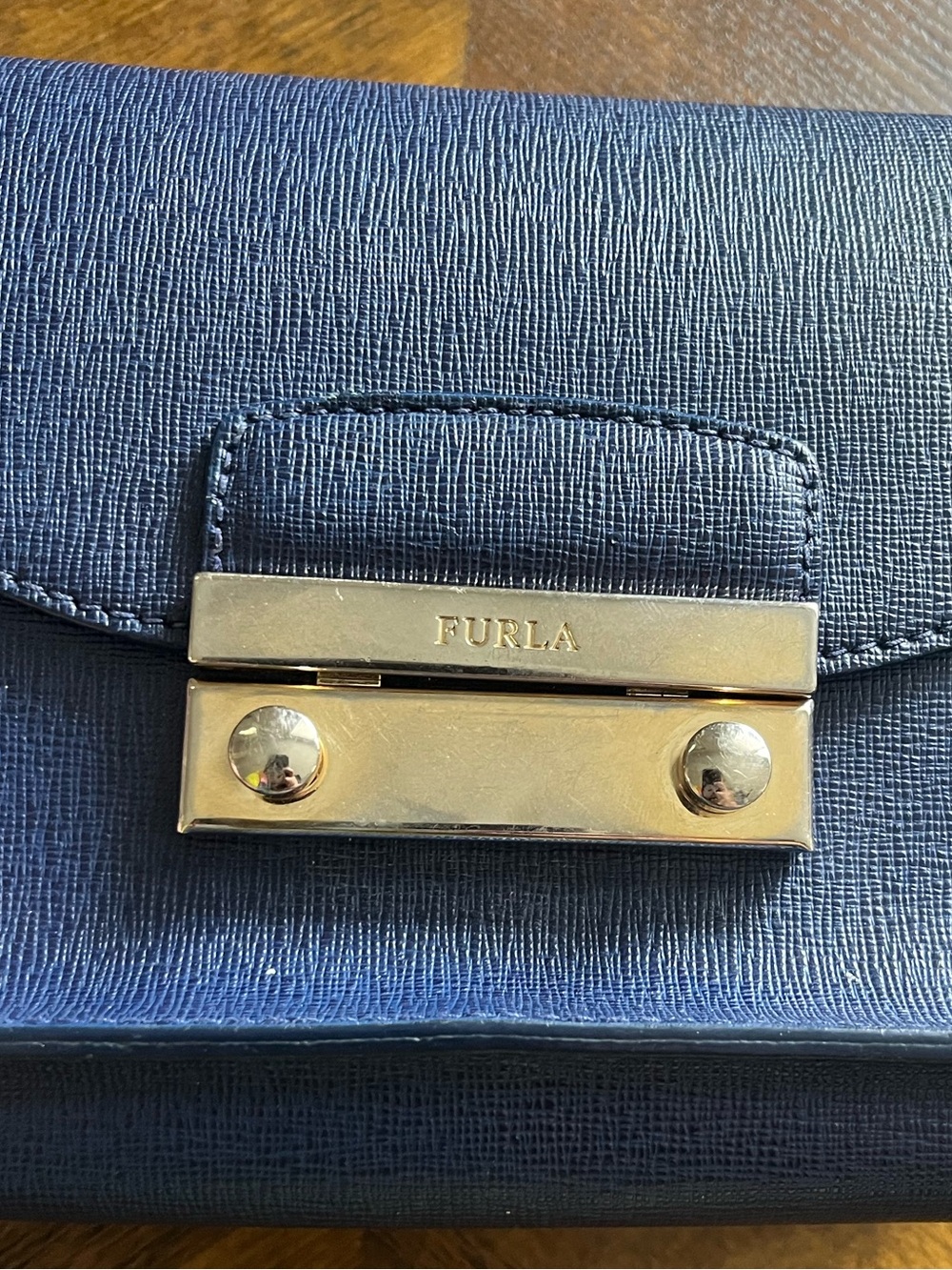 Furla Classic Navy Metropolis Mini Crossbody Bag with Chain Strap - Picture 2 of 11